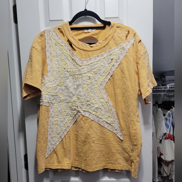 Oli & Hali Star Patched Mineral Wash Tee | Size Small - Picture 2 of 5